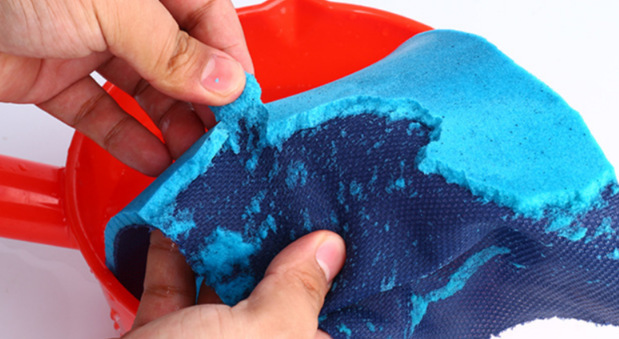 Transparent gel-resistant sponge-covered fabrics with a soft hand washer mixed with waterproof glue