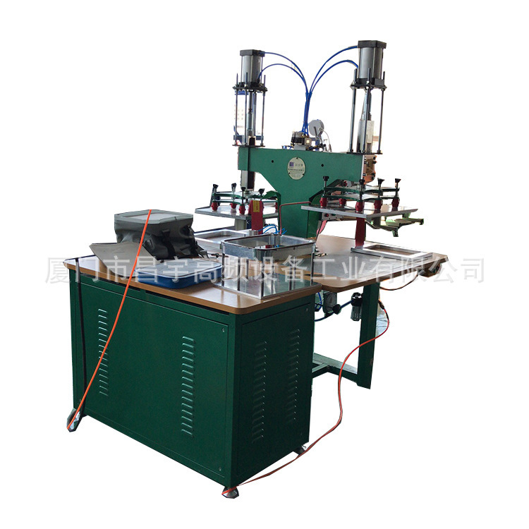 The plant sells high-frequency plastic smelting machines, high-frequency heat-coated TPU cold packs, gas pressure, double head, 8KW.