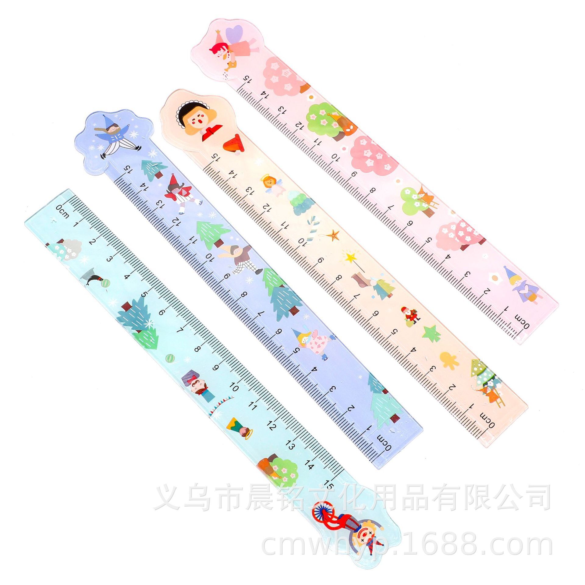 Cartoon cute multi-purpose children's plastic stationery, 15-cm drawing iconic scale