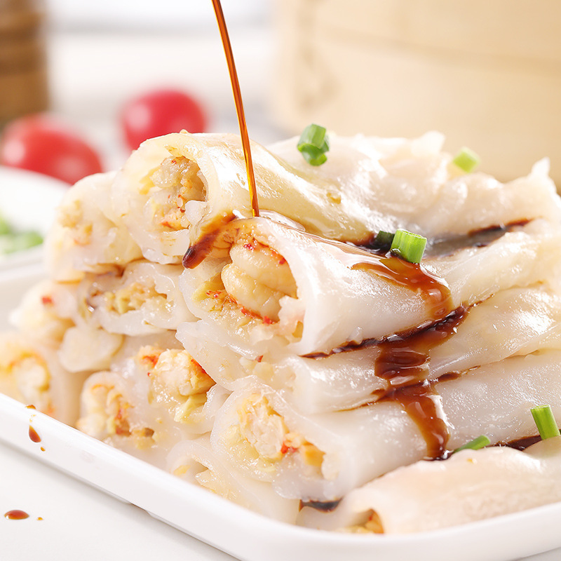 奇乡厂家直销小龙虾肠粉（蒜蓉味）早餐半成品冷冻食品港式茶点