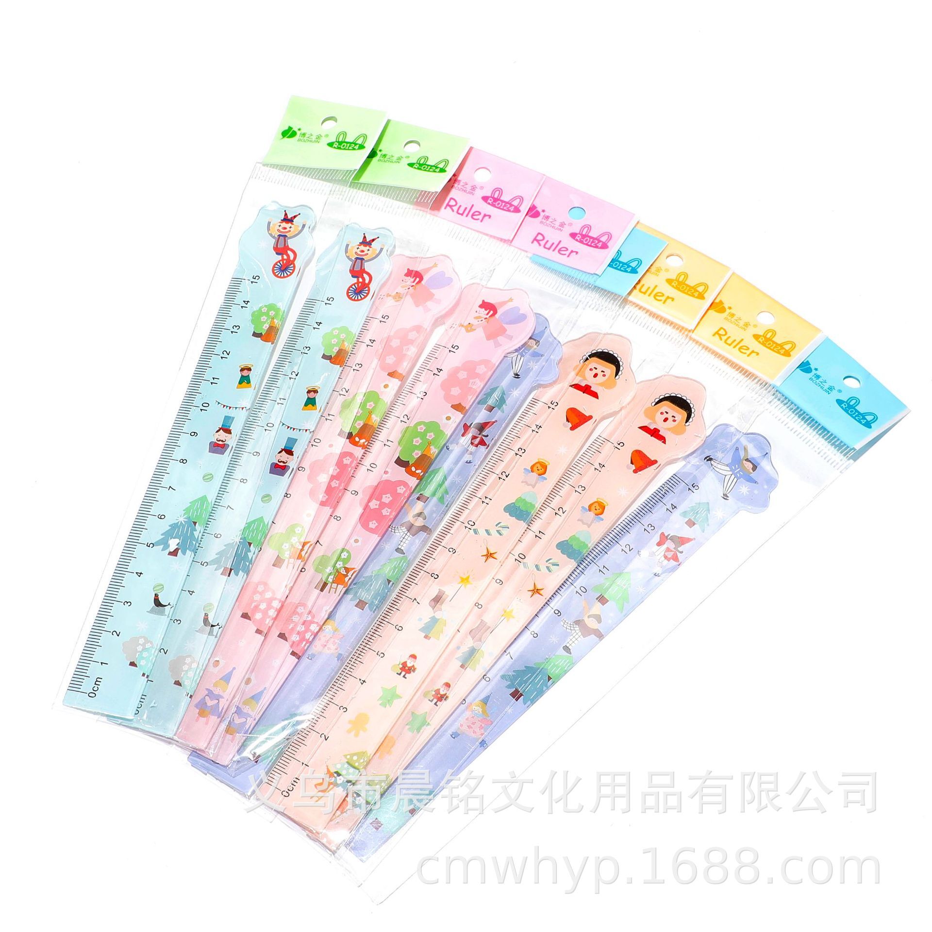 Cartoon cute multi-purpose children's plastic stationery, 15-cm drawing iconic scale