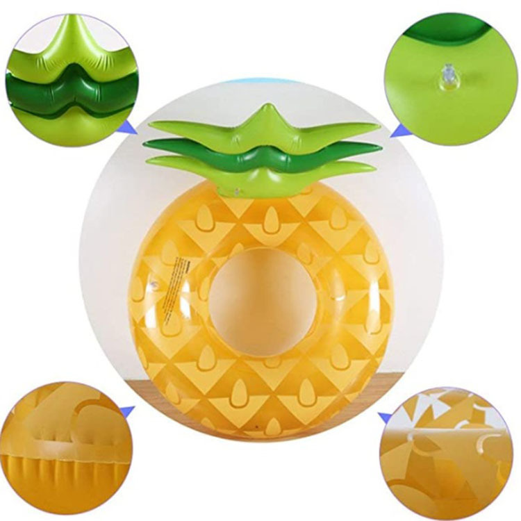 The factory supplies pvc inflatable pineapple swimming ring with an inflatable pineapple water back to the seat.