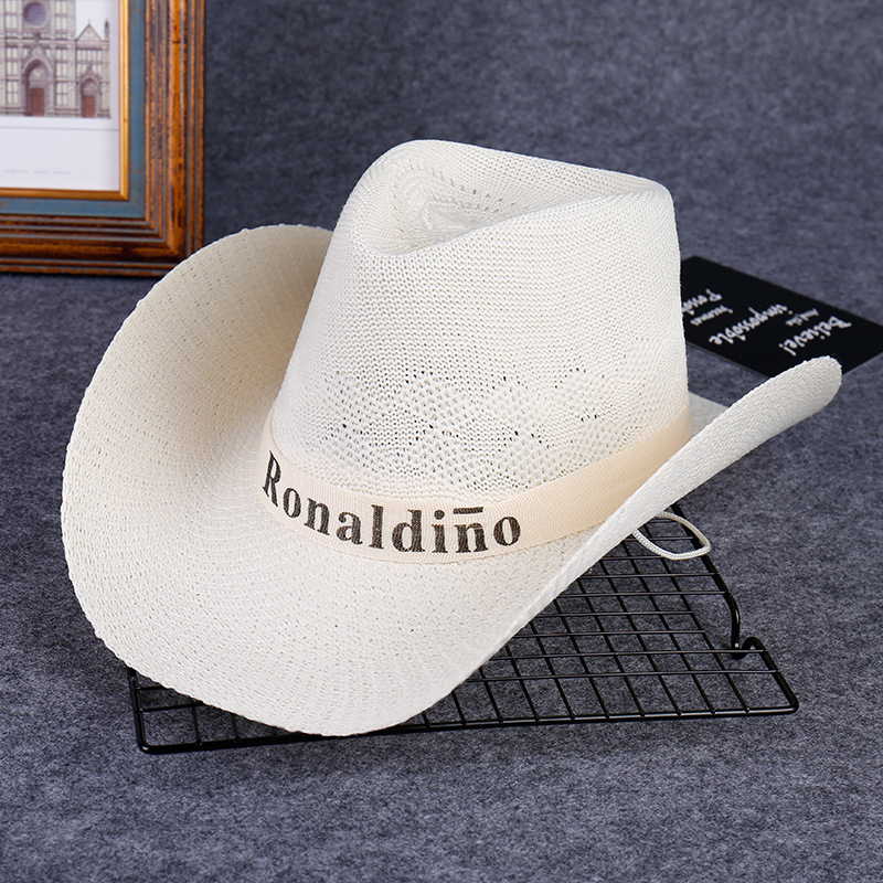 The Outdoor Straw Hat Man covered the Western Cowboys' Sunshine Hats, the Summer Tour Sir.