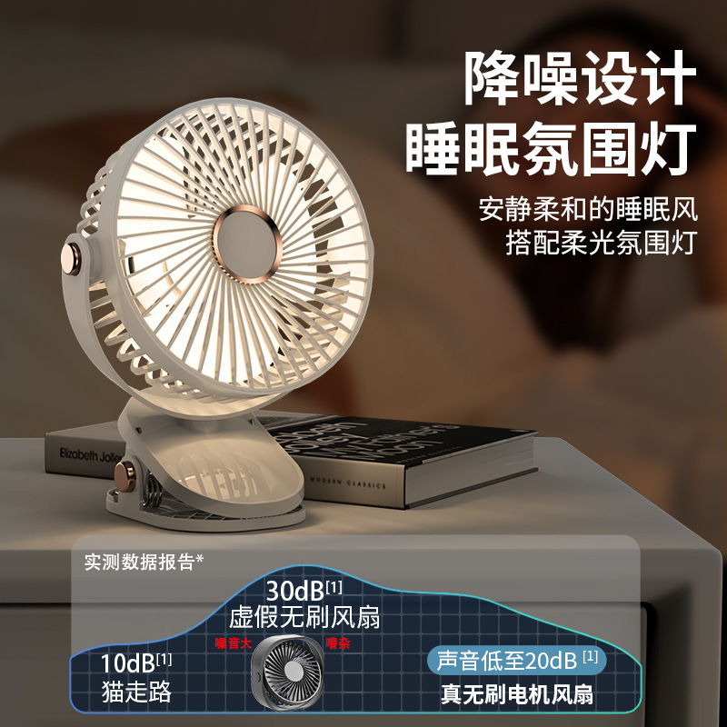 5 fan nhỏ của Mỹ, được cung cấp năng lượng bởi một quạt điện trên giường ngủ.