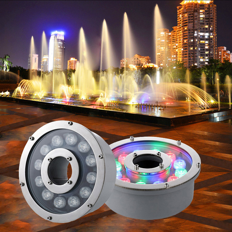 LED Low pressure underwater fountain light 9W spring light 12w water pool lamp 7 coloured 6V24V underwater lamp