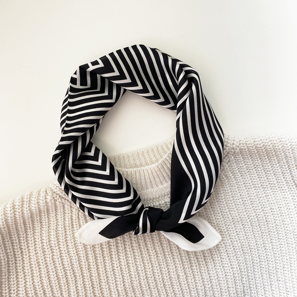 Cross-border Amazon lavender, black-and-white-turban silk-turbaned silk-turban.