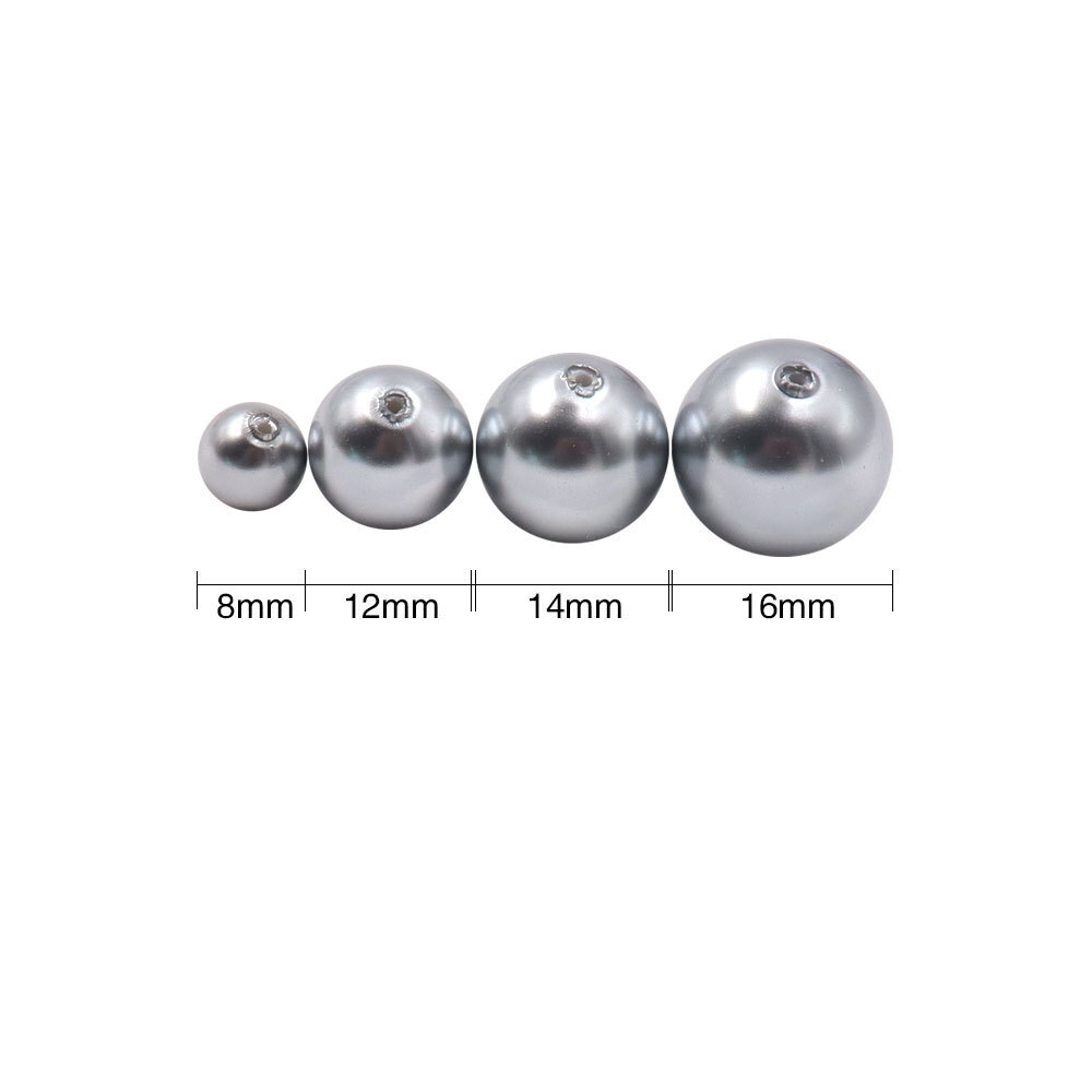 3-16mm glass replicating pearls, half-holed gray pearls, DIY-curded earplug locking fittings