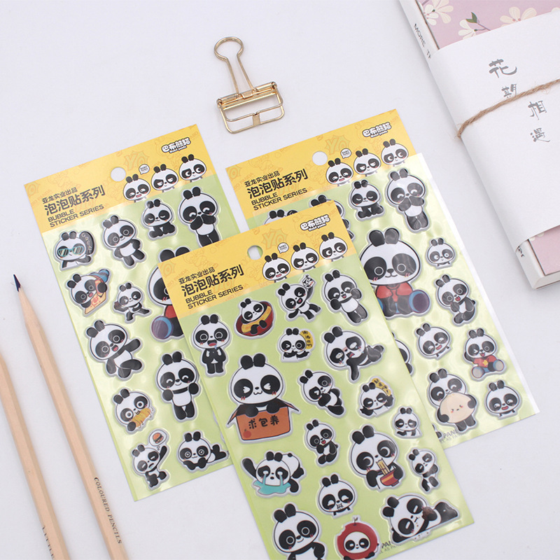 Aki, tài khoản 3D mới của gấu trúc, nhãn dán.