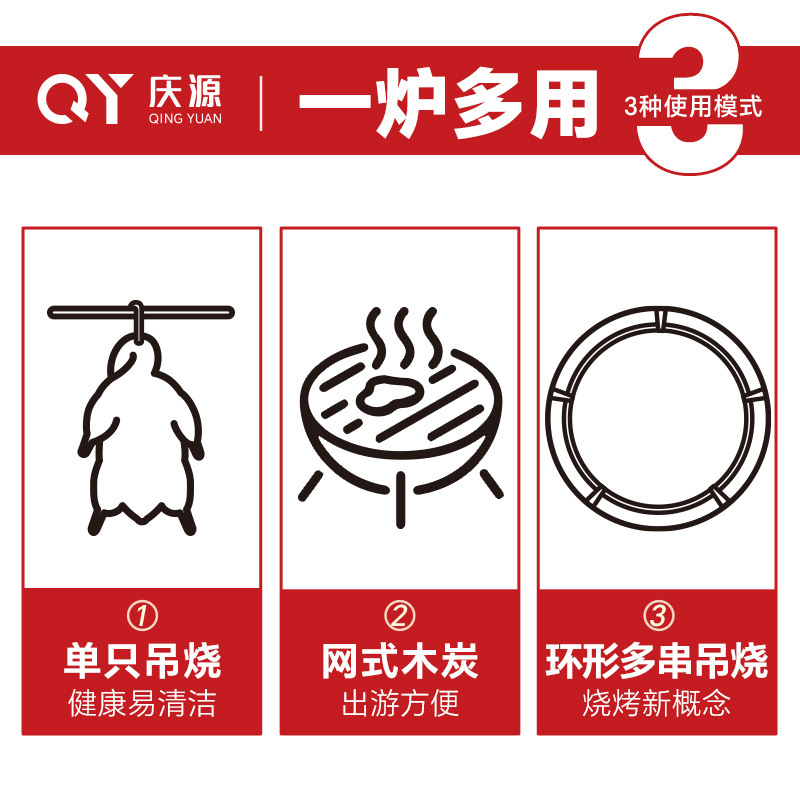 Một cái lò nướng thịt gà nhỏ, thương mại, cỡ nhỏ, tròn cho gia đình nhà nhà Qingjin.