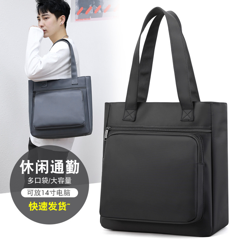 A large-capacity man's one-shoulder backpack is light and waterproof.