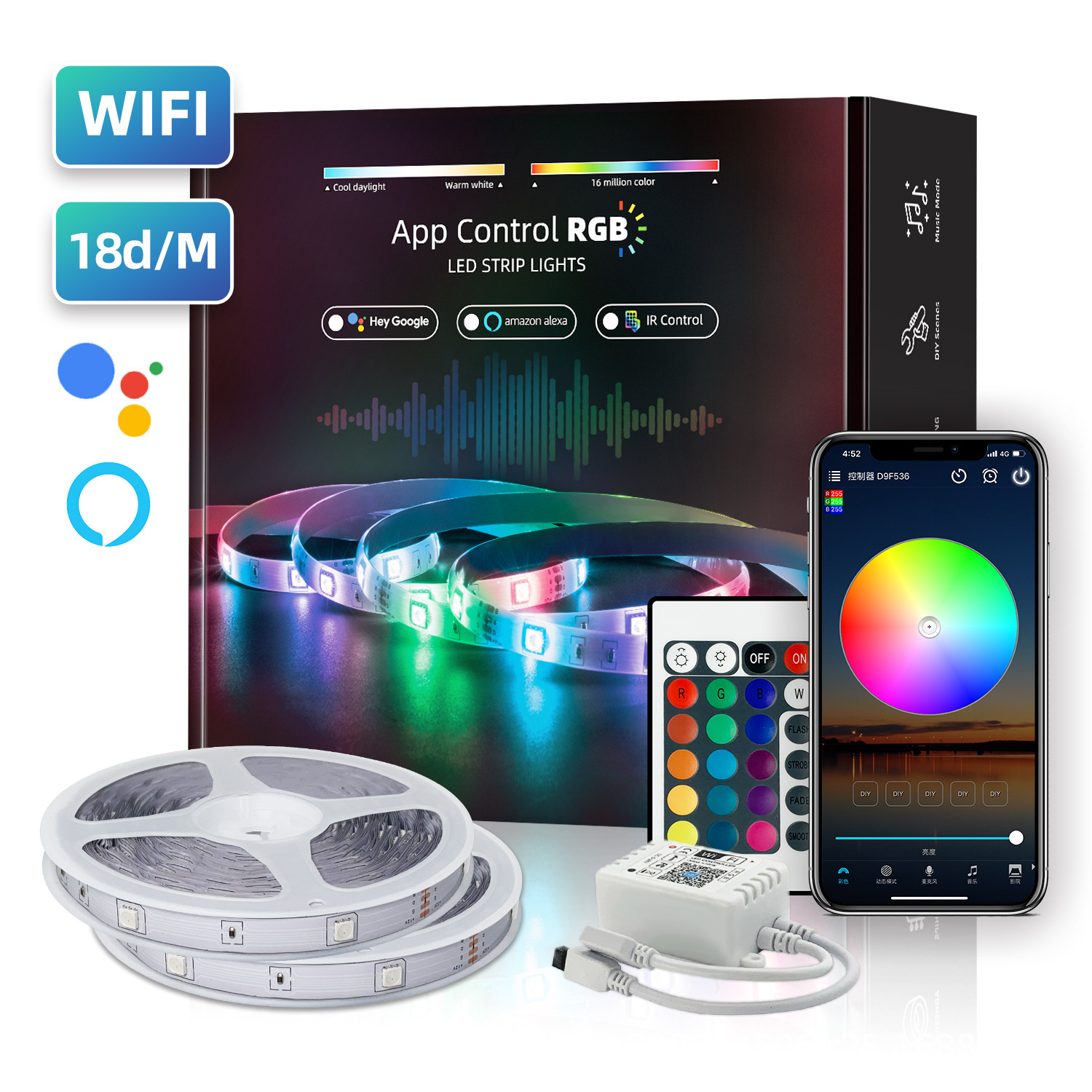 Airlight 24 key wifi for waterproof 5050 low-pressure RGB LED light belts, cash.