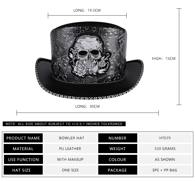 Amazon O'Malco Punk's new Halloween Skull Embroidered Dome Hat party hat.