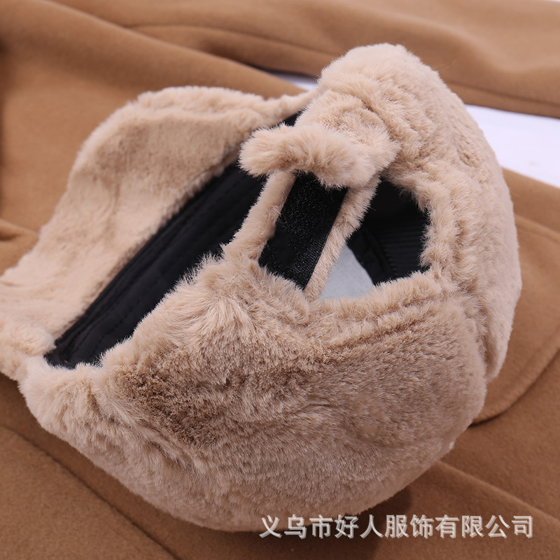 新款冬天户外加厚纯色休闲毛绒鸭舌帽女韩版冬季保暖兔毛棒球帽潮