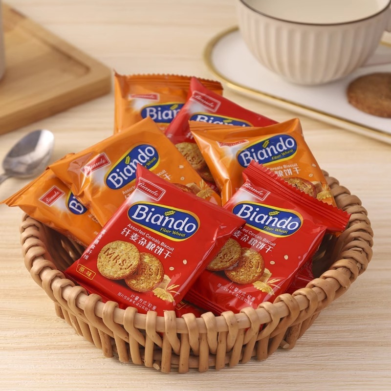 Bánh quy Soda Biando Barcracks 330g dinh dưỡng thô cho bữa sáng văn phòng giải trí