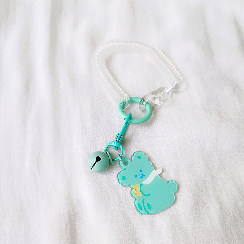 Con gấu bán thân nóng bỏng, dễ thương, vớ vẩn có thể kéo dài các nút dây điện thoại bằng nhựa mùa xuân.