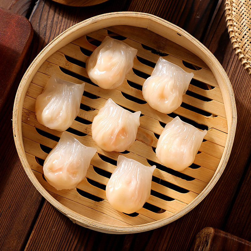 奇乡40g水晶虾饺店广式茶楼早茶点心早餐虾肉饺