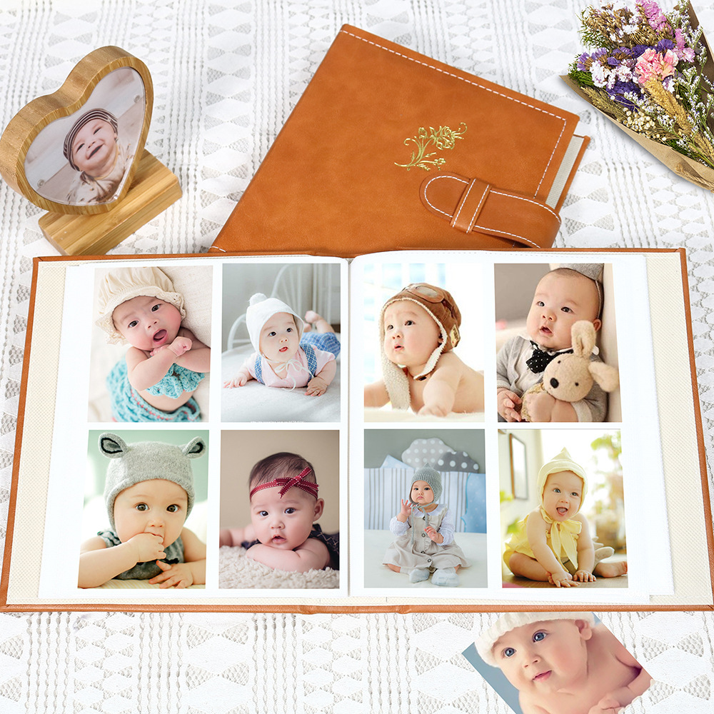 A 3-inch photo of a star child in a retrospective cortical creative photo album.