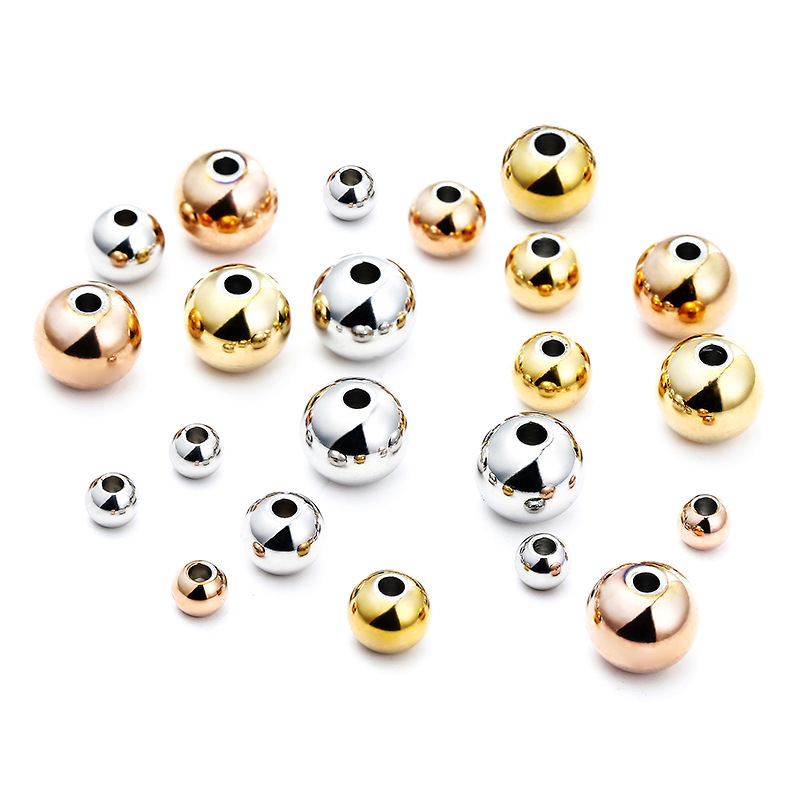 Real gold, stainless steel, straight-coated, hand-coated beads, beads, beads, diys.