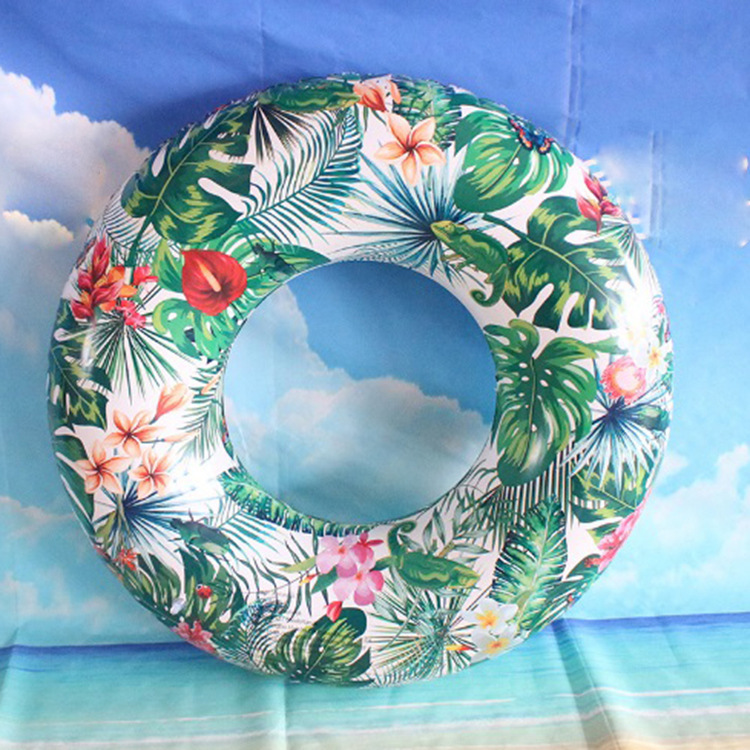 The factory sells the pvc tropical rainforest swimming ring.