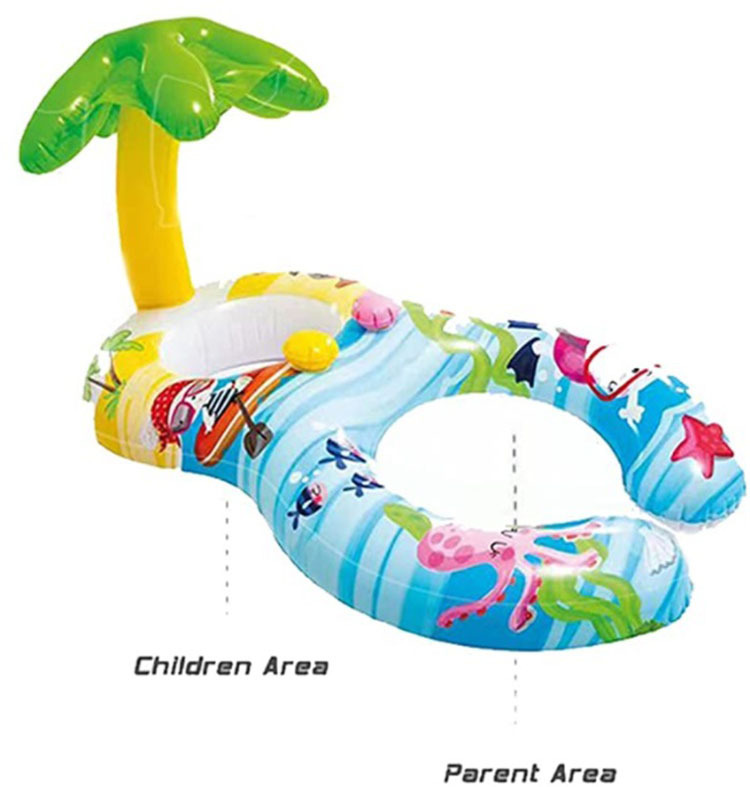 The new Amazon diver baby-sitting baby-sitting children swimming in their own swimming ring.