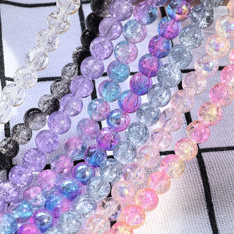 Cash 8mm transparent color electrocution, semi-finished necklace fittings