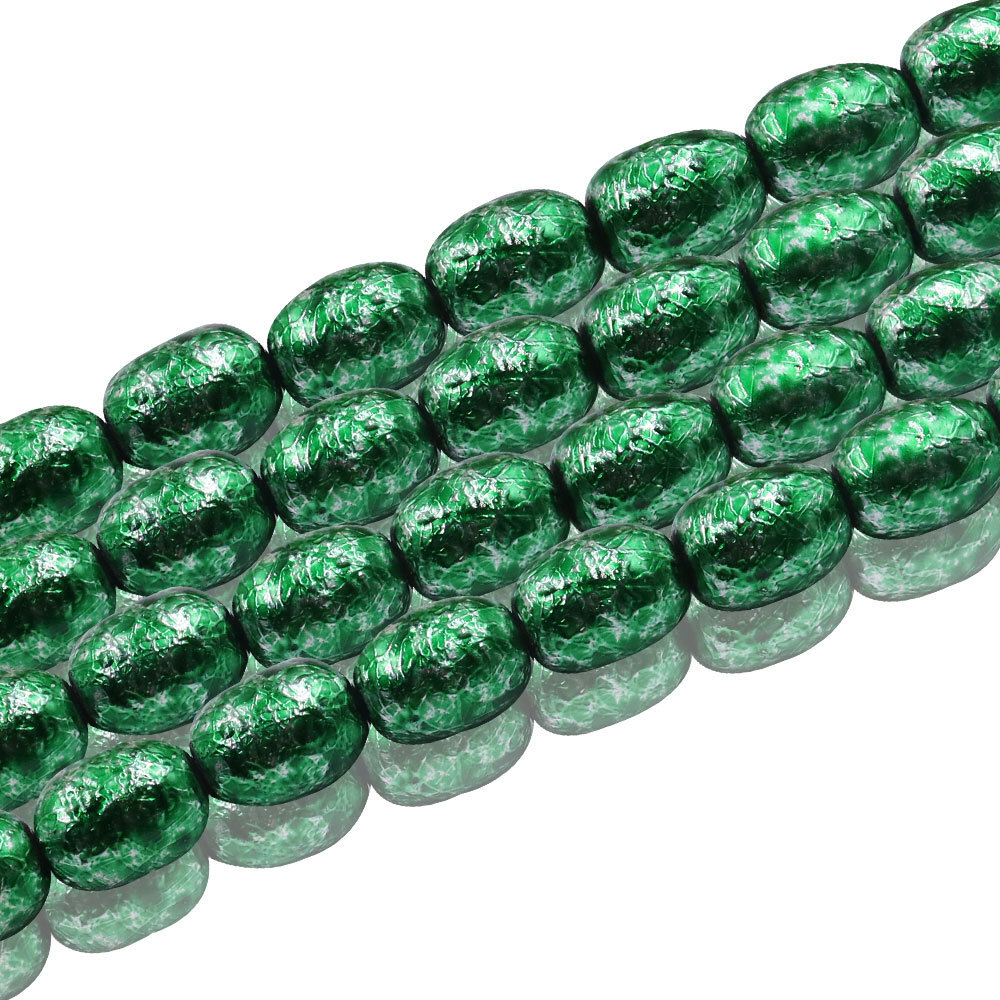 12x16mm elliptical bead-style metal plating dy-coated beads