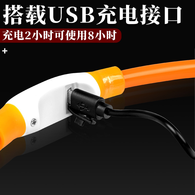 Đèn LED vật nuôi sáng cổ áo USB dài để cắt cổ chó vào cổ áo.