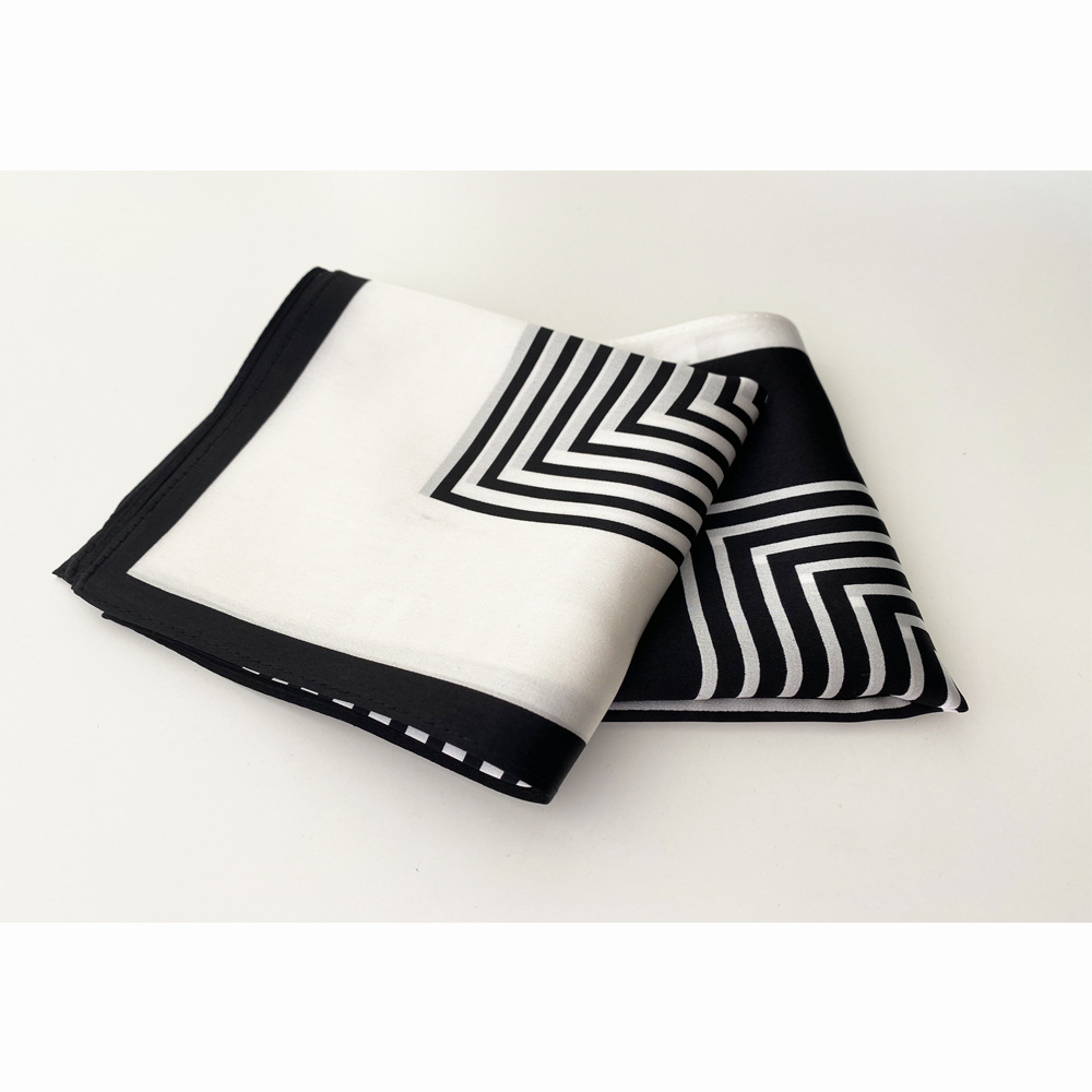 Cross-border Amazon lavender, black-and-white-turban silk-turbaned silk-turban.
