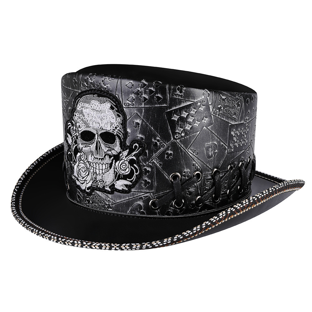 Amazon O'Malco Punk's new Halloween Skull Embroidered Dome Hat party hat.