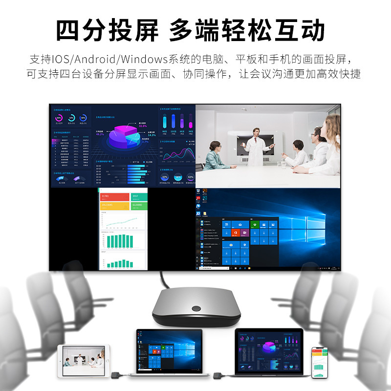Computer wireless projector business meeting laptop network audio and video transmission and screen
