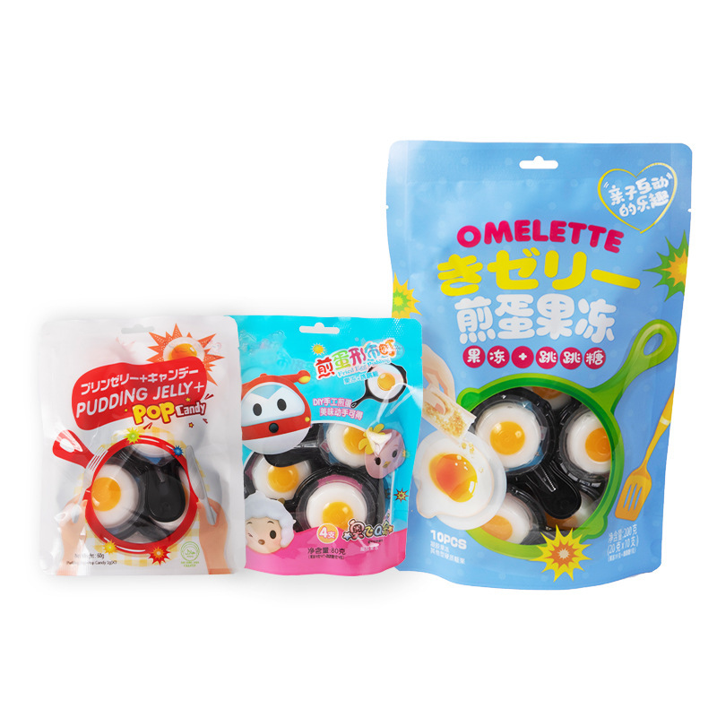 Puddining Jelly, Po Candy Jumping Sugar Eggs and Jelly.