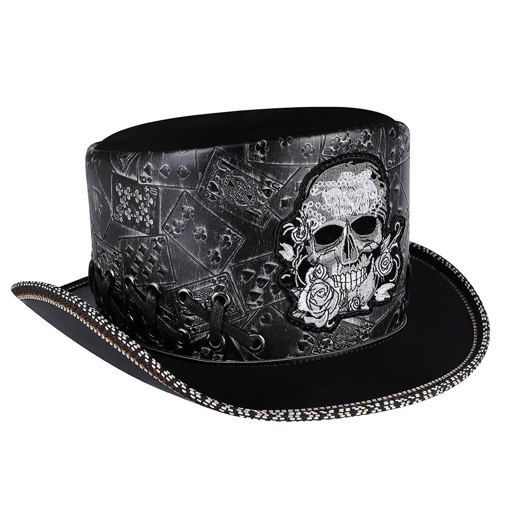 Amazon O'Malco Punk's new Halloween Skull Embroidered Dome Hat party hat.