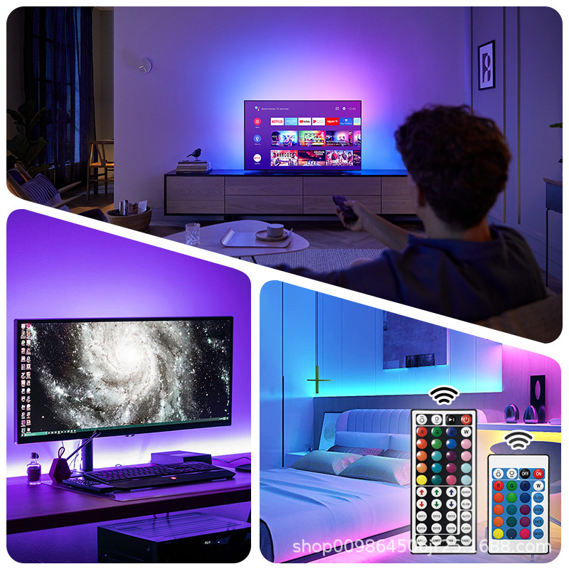 เข็มขัดไฟ LED กับอินฟราเรดต่ํา 24, 44 และ 2835 RGB 7 สีลดลง