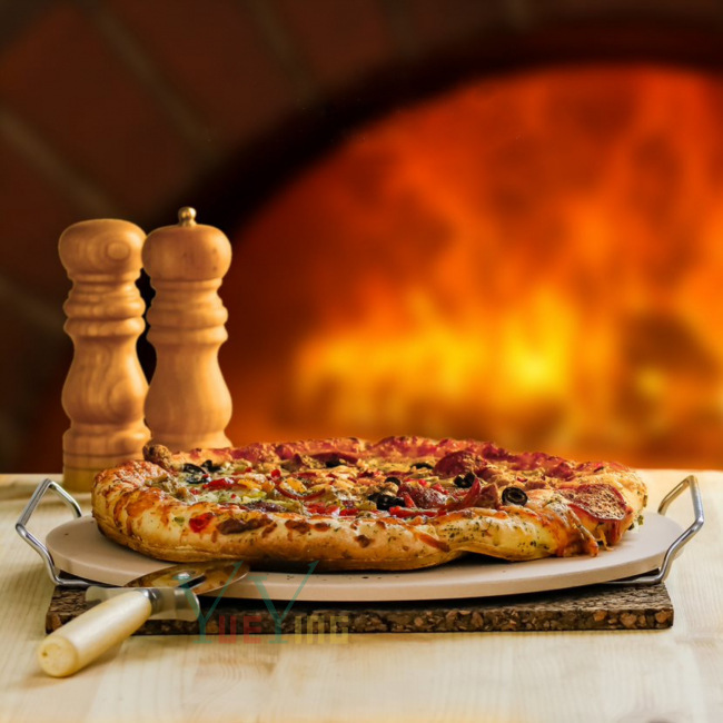 圓形披薩烤石套裝堇青石pizza stone set比薩石板烤箱烘焙石烤盤