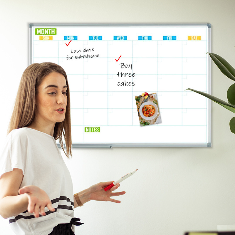 定制日历板磁性白板铝框跨境周历月历计划板办公家用挂墙式记事板