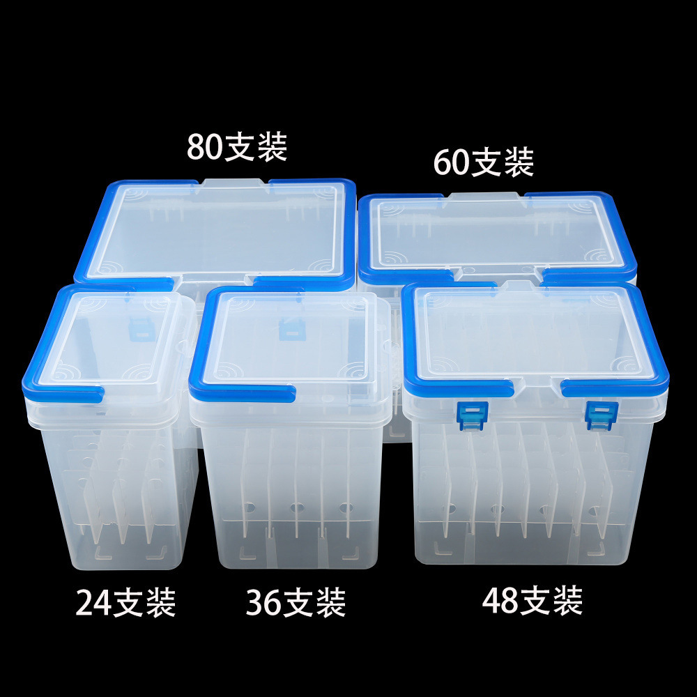 巴卫马克笔收纳文具盒子12-80色便携大容量多功能塑料环保防水盒