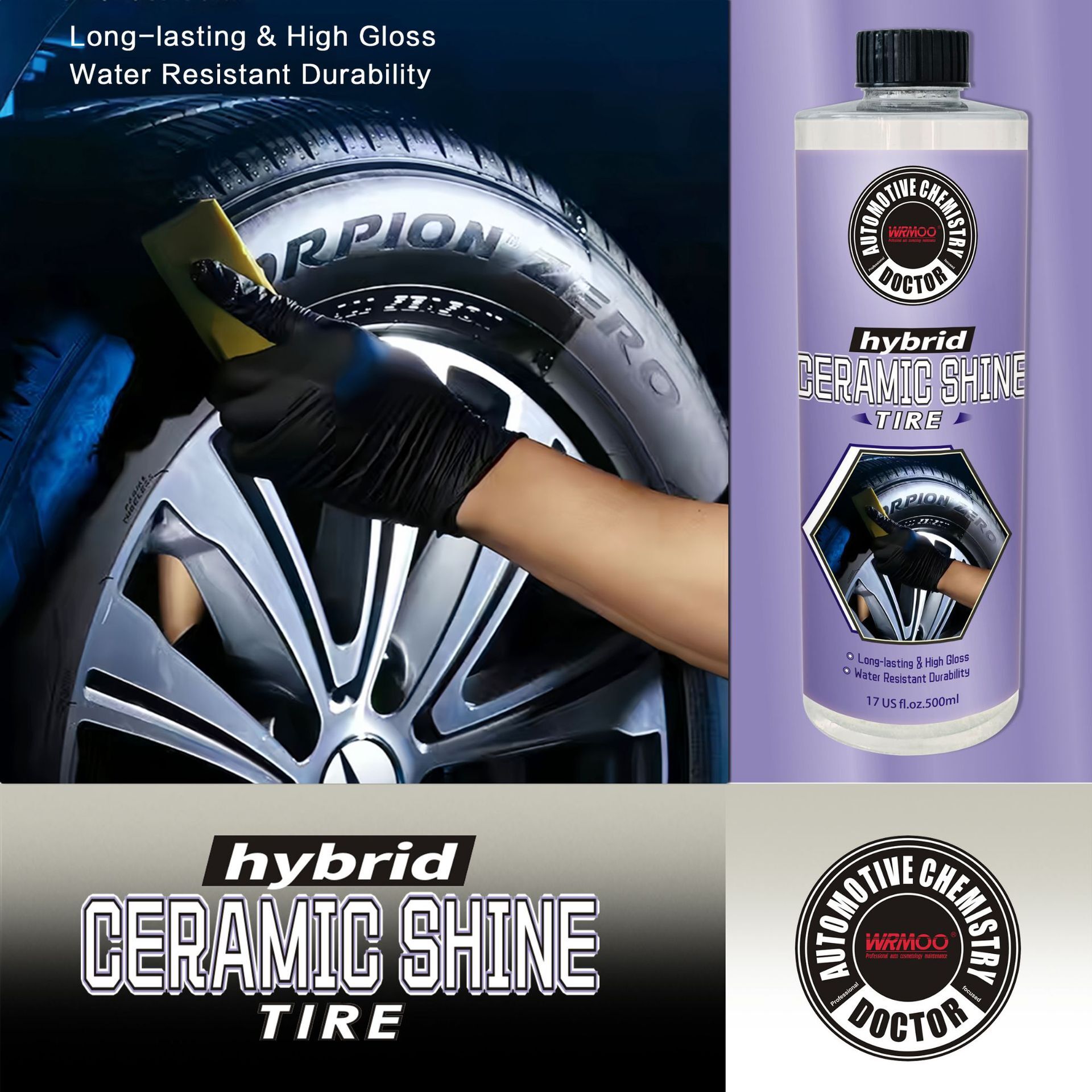 Light maintenance of car tire plating membrane tyre light agent to clean car tire black to stain liquid