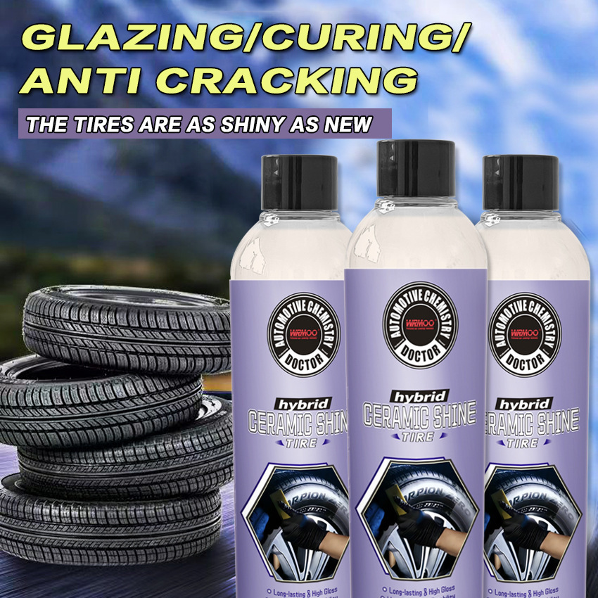 Permanent waterproofing of car tyre wax polish without blackening of car tires and sunproof anti-aging light protection