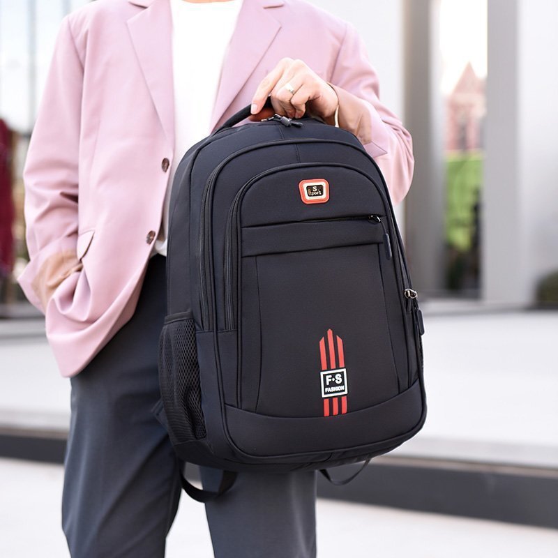 New 2021 tide-recreational double-shouldered usb-charged business backpack, high-capacity business travel computer kit