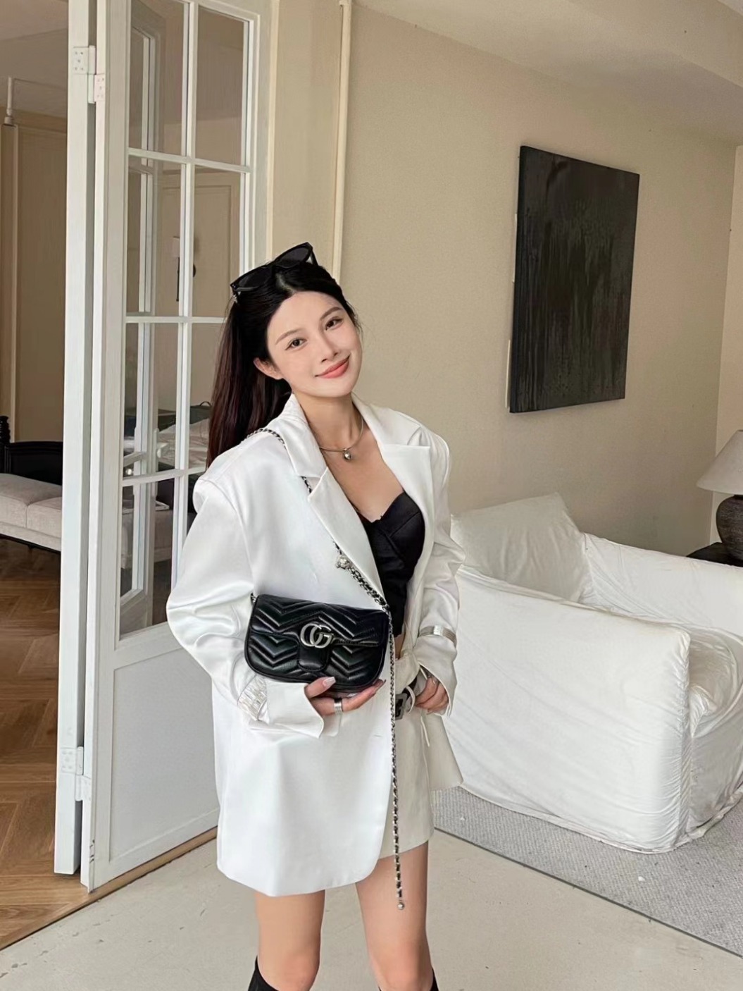 Chain bag girl, 2024 summer new, small, one-shoulder-tip bag.