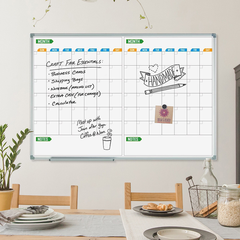 定制日历板磁性白板铝框跨境周历月历计划板办公家用挂墙式记事板