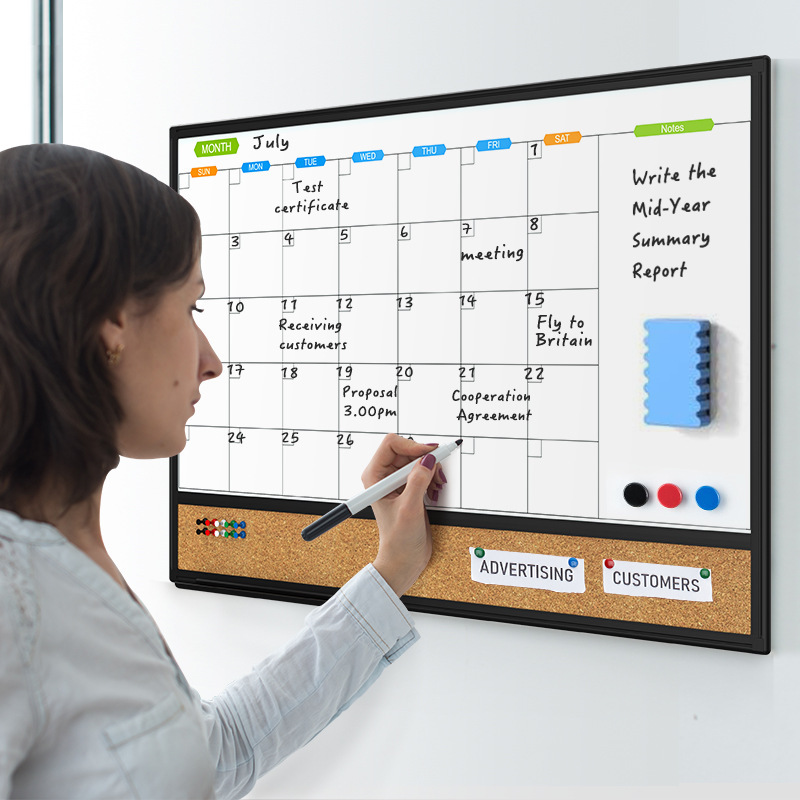 자석 달력 whiteboard 크로스 국경 가동 가능한 위원회 가정 널을 위한 잘 고정된 주간 달력 플래너를 주문을 받아서 만드십시오