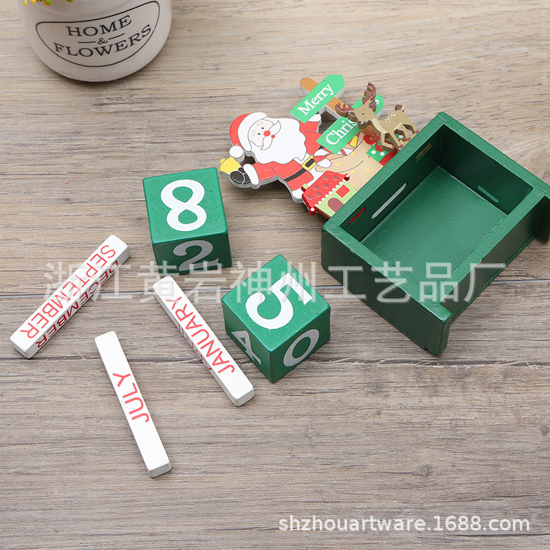 The Christmas Wood Creative Calendar gift with a Christmas calendar new year wood calendar table setup to sample