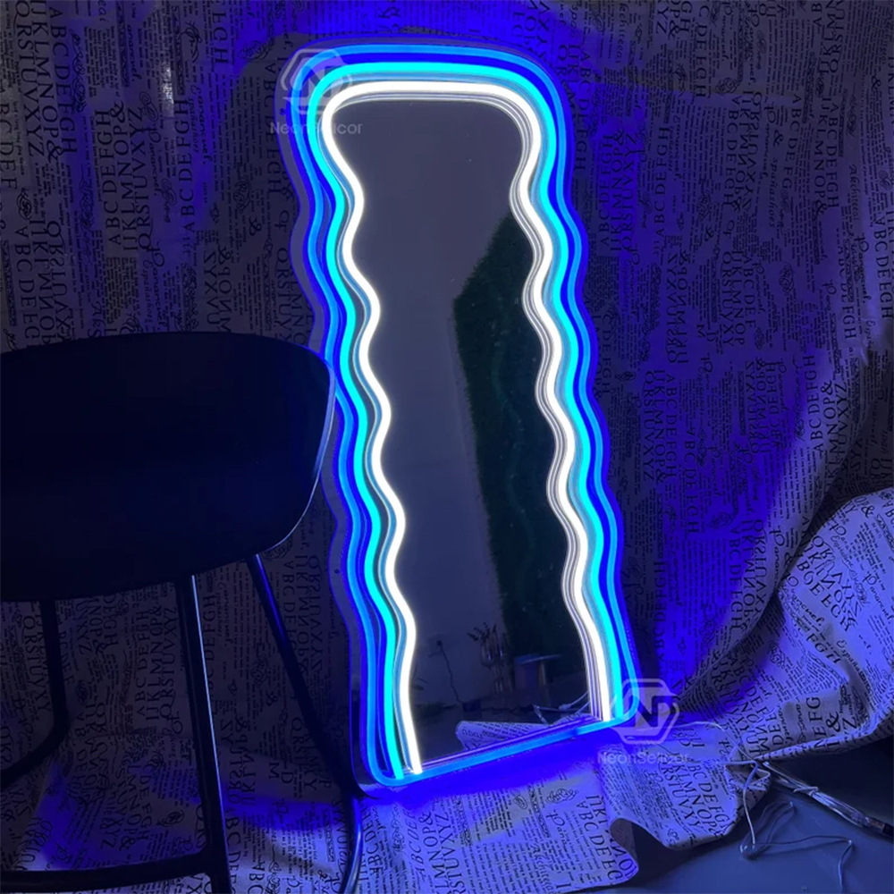 Ánh sáng sáng mới dựa trên gương neon dài gương chiếu sáng phòng ngủ chiếu soi gương chiếu sáng thời trang sáng tạo của thương mại nước ngoài