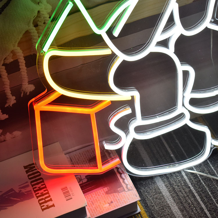 Tùy chỉnh bức tường nền Amazon cho thợ điện dẫn đường đèn neon của gấu 3