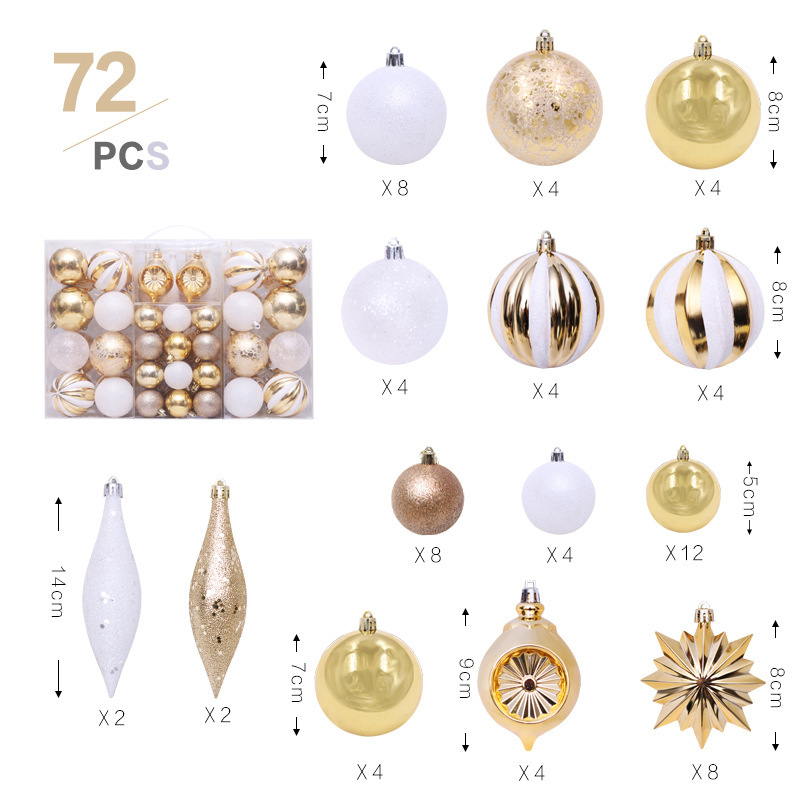 Amazon, 8cm/72pc, Christmas decorations, Alien Christmas ball suits, Christmas tree hangers.