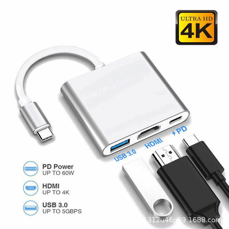 Type-c Extension Three-TyPEC HDMI USB PD 3-K 4K usb3.1 HUB