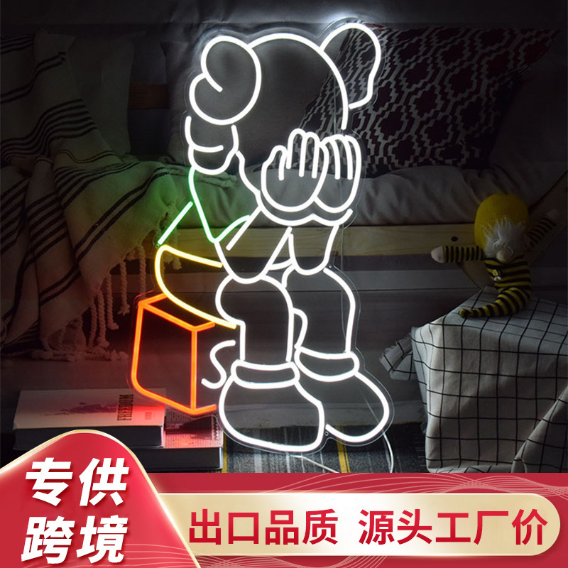 Tùy chỉnh bức tường nền Amazon cho thợ điện dẫn đường đèn neon của gấu 3
