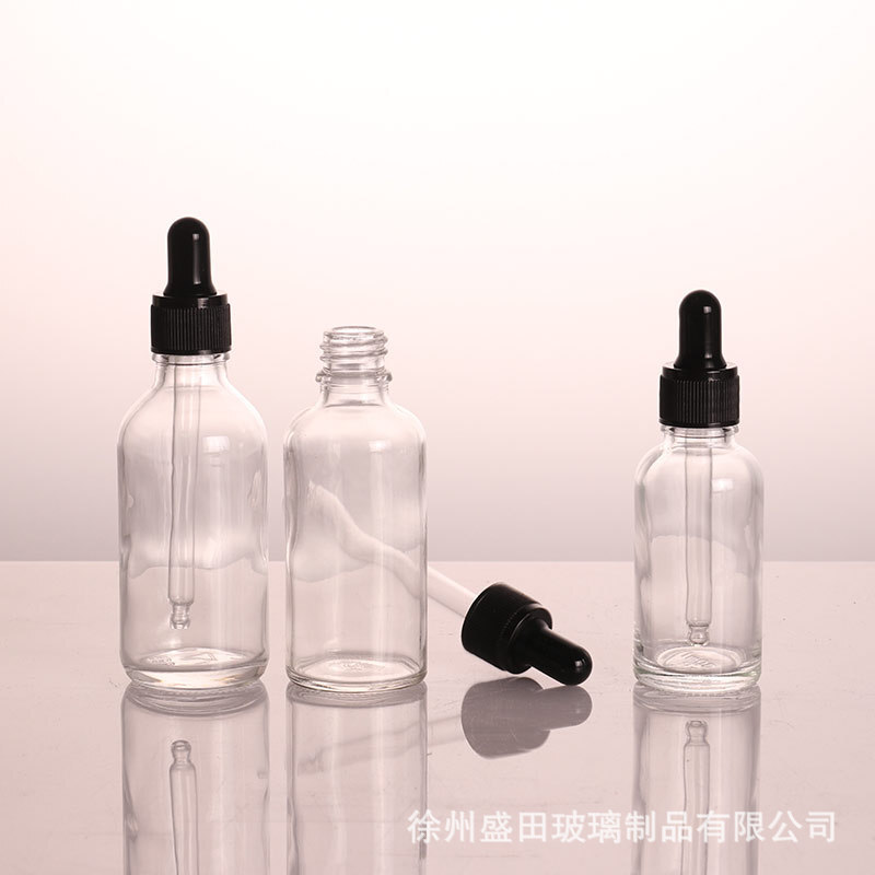 透明精油瓶30ml玻璃滴管瓶膠頭滴管瓶化妝品分裝樣品瓶便攜玻璃瓶