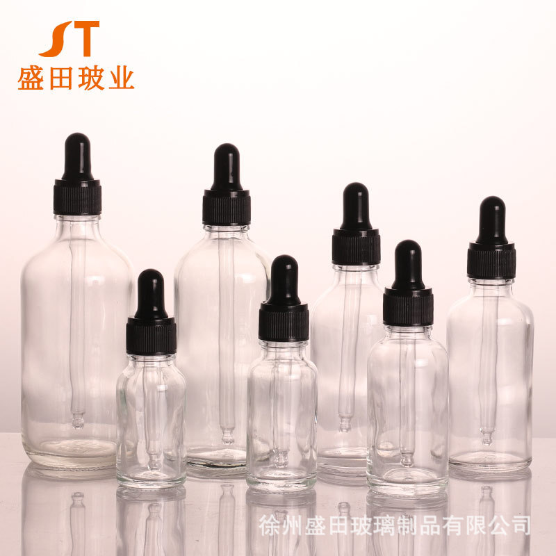 透明精油瓶30ml玻璃滴管瓶膠頭滴管瓶化妝品分裝樣品瓶便攜玻璃瓶